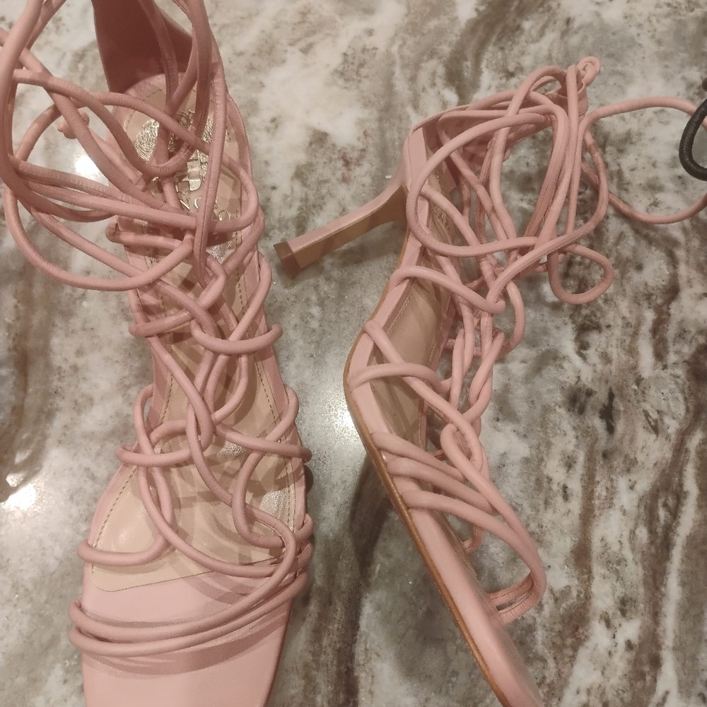 Vince Camuto Blush Lace-Up Heels